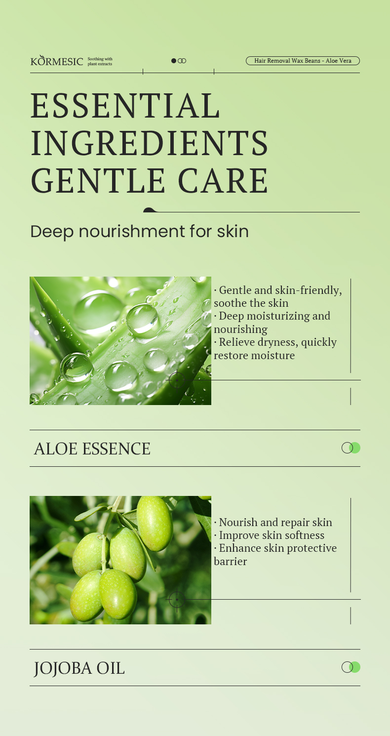 Aloe hair removal wax beans detail 4